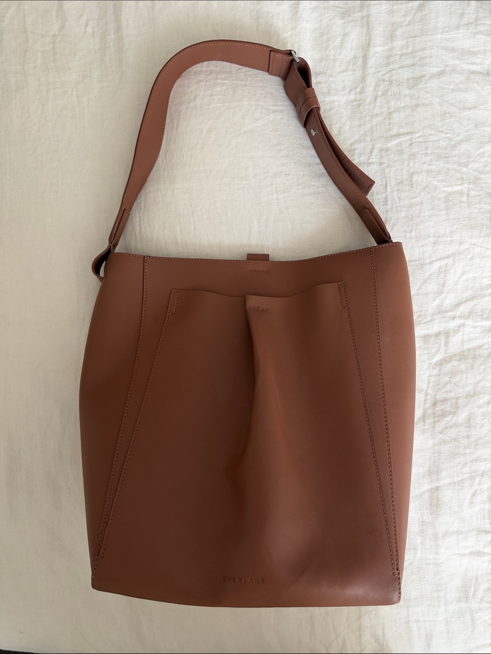 Everlane Chestnut Leather Shoulder Bucket Bag